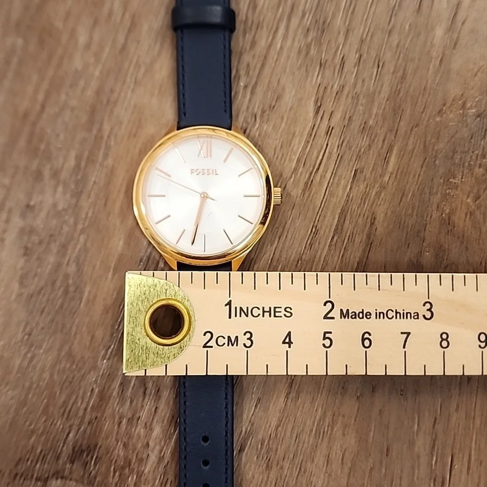 Fossil Bq3300 Suitor Three-hand Rose Gold & Navy 36mm Unisex